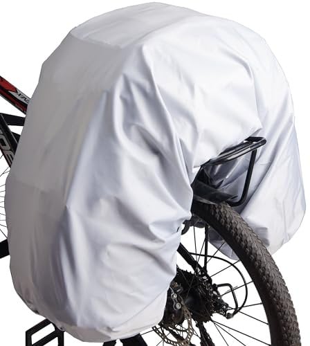 VAOLOAV 100L Regenhülle für Regenüberzug Rahrradkorb Fahrradtasche Gepäckträger wasserdichte Silber