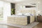 ALTDECOR Boxspringbett mit Matratze und Lattenrost, Topper, Polsterbett mit Bettkasten, Bett mit Stauraum H3- und H4- Matratze, Doppelbett, Springboxbett - Marce King - 180x200 - Beige Monolith 04