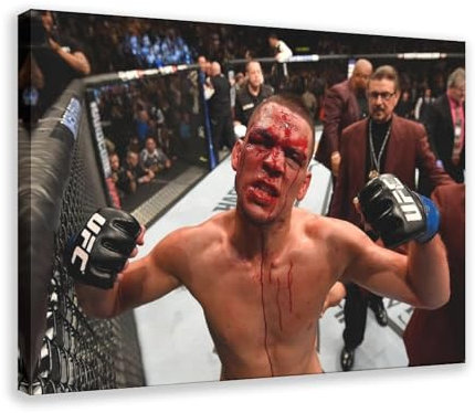 DEZARO Nate Diaz – Boxer Poster Leinwand Poster Schlafzimmer Dekor Sport Landschaft Büro Zimmer Dekor Geschenk Rahmenstil 60 x 90 cm