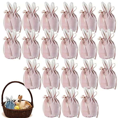 Ahuuen Osterhasentüten | Tasche Mit Hasenohren | Osterhasen Taschen | Hasenohren-Kordelzug-Geschenk | Osterparty-Geschenk-Goodie-Bags Für Die Osterparty Zum Tragen Von Osterei-Süßigkeiten