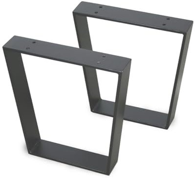 modern LOFT art Bankbeine Tischbeine - DIY Möbelfüße 60x10cm Anthrazit - Moderner Industrie-Look für Ihr Wohnzimmer - Metall Industrial Tisch Bank Sitzbank Couchtisch Kufen - Breite 20cm, Höhe 42cm