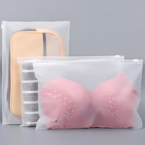 Svaldo Sacchetti Vestiti Viaggio, 100 Pezzi 30 * 20cm Buste per Indumenti, Sacchetti da Viaggio per Valigia, Buste Plastica con Zip Negozio (con Fori di Sfiato)
