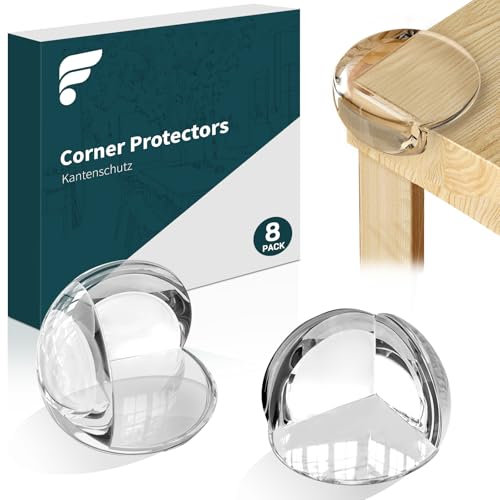 shinfly Eckenschutz Baby, 8 Stück Rund Kantenschutz Baby Selbstklebend Transparent Tischkantenschutz, für Scharfen Kantenschutz Verschiedene Möbelecken das Baby vor Verletzungen zu Schützen