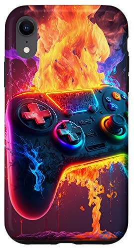 Coque pour iPhone XR Gamer Esthétique Graphique Gaming Jeux Vidéo Garçons Adolescents Enfants