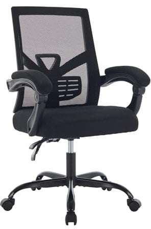 HOMRACER Office Chair Ergonomic Desk Chair with Linkage Armrest Lumbar Support, Height Adjustable, Executive Swivel Computer Padded Seat Cushion for Home/Office
