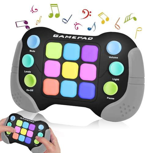 Forhome Handheld Spielkonsole, Push Pop Handheld Spiel, Schnelle Puzzle-Spielmaschine mit 5 Modi, Geschenk für Jungen, Mädchen, Teenager (Schwarz)