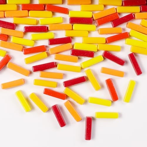 1 LB 5x20mm Glass Strips Mosaic Tiles for Home Decoration, Mini Recycled Glass Stick Tile for DIY Crafts Art & Children DIY Hobbies (RS500)