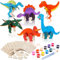 Kaisibum 18 Stück Dinosaurier Holz Bastelset, 3D Dinosaurier Holzbastelsets für Kinder, DIY Dino Holzbastelsets, Dino Bastelset Kinder für Jungen Mädchen, mit Acrylfarben Pinsel
