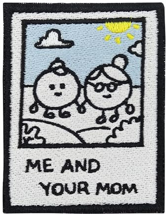 Finally Home Klett Patch - Me and Your Mom | Klett Patch lustig, Retro Patches, Deine Mutter Aufnäher, Witziges Abzeichen, Old School Spruch Badge, Vintage Flicken