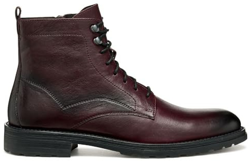 Geox Men U Redclif Ankle Boot, Wine Red, 8.5 UK
