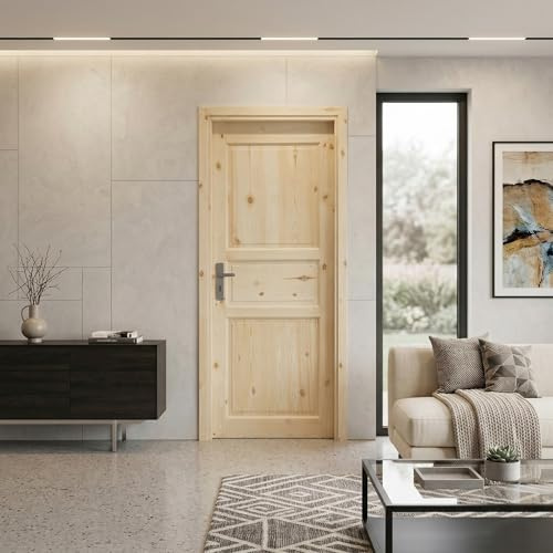 Porta a battente Ambra in abete grezzo (Abete, 70 x 210 cm)
