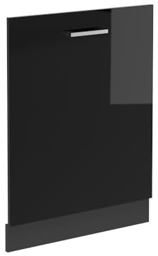 Vicco Geschirrspülblende R-Line, Schwarz Hochglanz, 60 cm ohne Arbeitsplatte