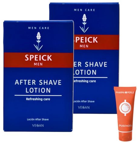 Men After Shave Lotion 2x 100 ml I Erfrischende Pflege und belebender Duft I Ohne Aluminiumsalze I Mit Zaubernussextrakt und natürlichen ätherischen Ölen I Spar-Set plus Pharma Perle give-away