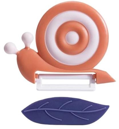 Fjquamitix Vegetable Peeler Snail Shape Design with Ceramic Blade Non-Slip Handle, Kitchen Tool for Children Fruit Peeling (Orange)