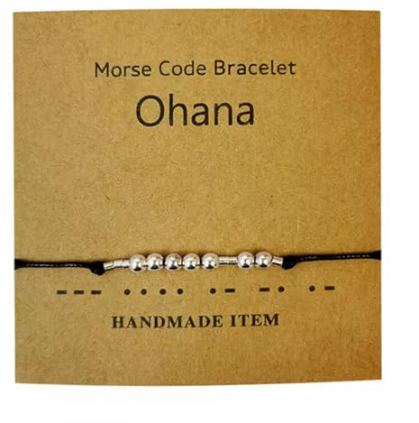Armband Strand Schmuck Perlen Silber Morse Code BFF Liebe Hoffnung Kordel Geschenk-Ohana