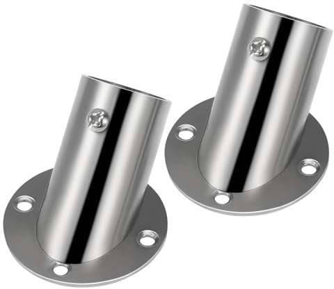 Zerodeko 2pièces Douille De Rideau De Douche Support De Tringle De Garde-Robe Fixation Acier Inoxydable pour Placard Bride De Support Lot