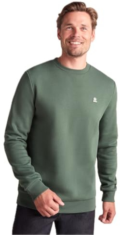 TOG24 Mellor Mens Crew Neck Sweater Winter Cotton Knitted Work | Jumper, Ribbed cuffs, Brushed lining, Marl, Everyday wear