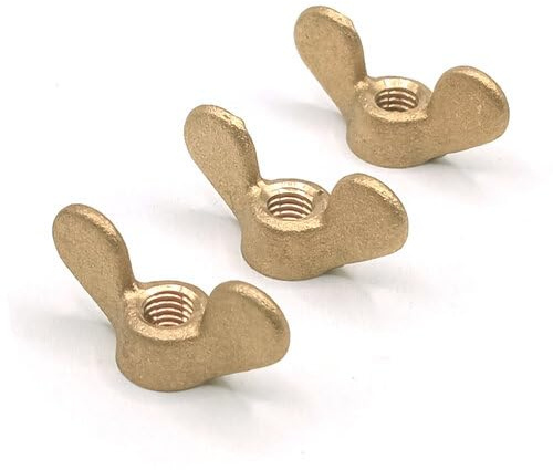 Flügelmutter DIN 315 - deutsche Form (rund) - Messing gelb gold (M6, 10 Stück)