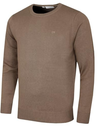 Calvin Klein Mens Crew Neck Cotton Sweater - Mink - XXXXL