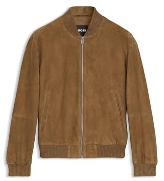 BOSS Herren H-Muller Regular-Fit Jacke aus Veloursleder