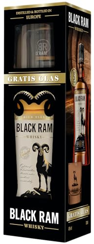 Black Ram Whisky I 3 Years I Geschenkpackung mit Glas | Starker komplexer Charakter I 40% vol. I 0,7 l