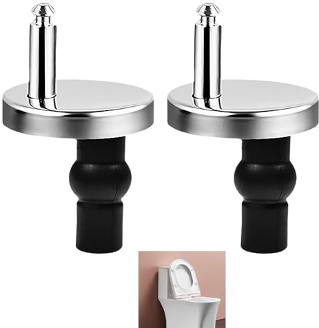 2 Pack Quick Release Toilet Seat Fixings, Universal Toilet Seat Hinges, Top Fix WC Toilet Seat Hinges for Blind Holes, Stainless Steel Rubber Expanding Toilet Seat Fittings Set Includes Nuts and Bolts