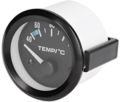 Cocoarm Elektrische Wassertemperaturanzeige 2 Zoll LED Digital Wasserkühlmitteltemperaturmesser mit 1/8 NPT Sensor 40-120 ℃ 12 V für Auto LKW Marine
