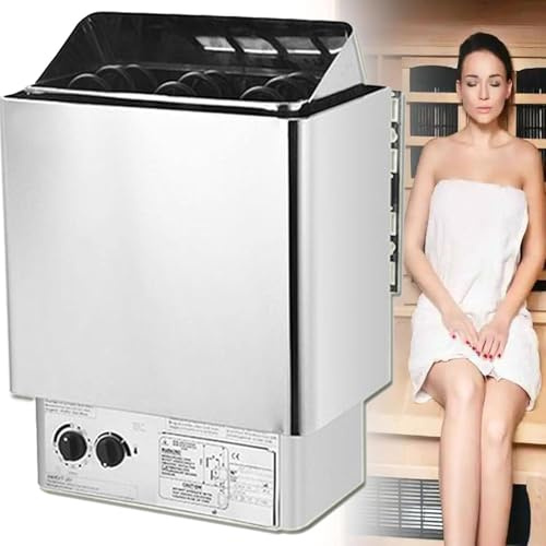 RoyceBee Professioneller Elektro-Saunaofen für Steinbefüllung, Wandhalterung, Edelstahl, 0-80°C stufenlos regelbar, Zeitschaltuhr, für Sauna, Fitnessstudio, Wellnesshotel, Gewerbe 3.0KW