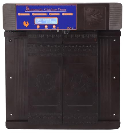 ZAICOLER Porte Solaire Automatique de Poulailler, avec Minuterie, Capteur de Lumière, Télécommande, 4 Modes pour Poulets, Canards, Oies (Marron foncé)