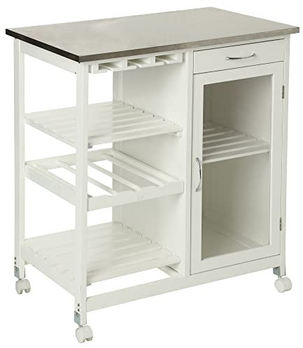 Atmosphera - Desserte de cuisine en bois et plateau inox