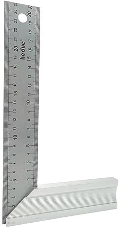 hedue® Schreinerwinkel mit Anschlag - Winkel Anschlagwinkel 45°, Tischlerwinkel, 90 Grad Winkel 250 x 40 x 1 mm