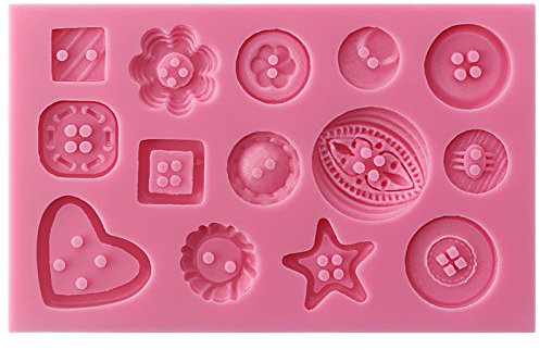 Moule en silicone nouveauté boutons, Ustensiles de cuisson Moule Tray Moule à gâteau / sucrerie / Jelly / Glace / Cookie 10.7x7.5x1.4cm