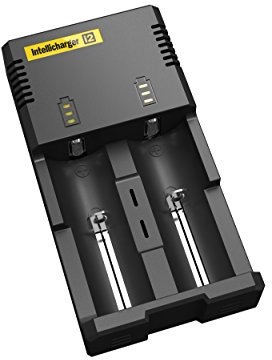 2014 Nouvelle version Nitecore I2 Universal Chargeur intelligent noir pour deux batteries compatibles avec IMR / Li-ion 26650 22650 18650 18490 18350 17670 17500 17335 16340 14500 10440 RCR123 Ni-MH / Ni-Cd AA AAA AAAA C Conçu pour la sécurité dans Top UTILISATION ignifuge matériaux intelligents dans le monde Circuits assurance entrée AC 100-240V 0.25A (Max) DC 12V 1A 4.2V de sortie / 1.48V 0,5 * 2 certifié par CCE ROHS FCC et KC (Nitecore I2)
