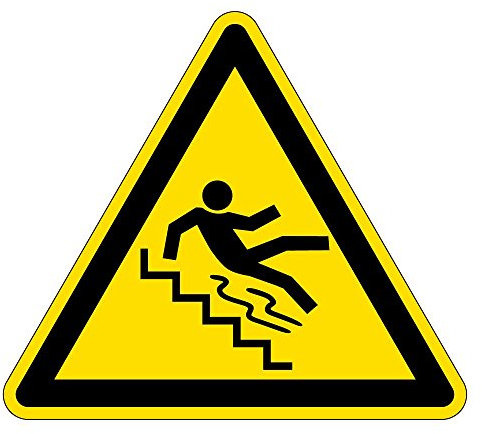 Warnzeichen - Vorsicht Treppe - Kunststoff - 25 x 25 cm