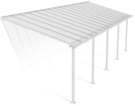 Canopia by Palram Terrassenüberdachung Alu Olympia 3X9.15 Polycarbonat Hohlkammerplatten Pergola 924 x 295 cm Weiss zur Überdachung ihrer Terrasse