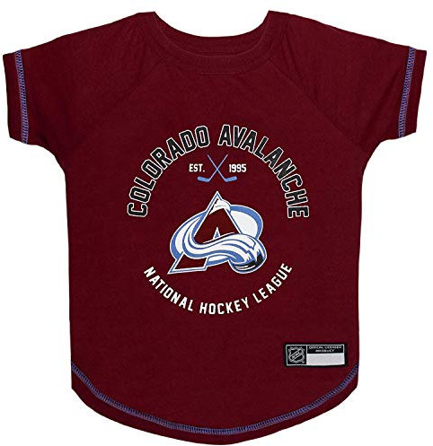 NHL Pet Gear Hunde-T-Shirt für Hunde und Katzen, Colorado Avalanche, Small Hockey Size T-Shirt, Colorado Lawine
