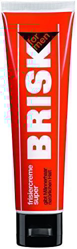 BRISK Frisiercreme super – Haarstyling-Creme mit männlich-herbem Duft für gepflegtes Haar - hält das Haar leicht in Form ohne zu verkleben – 100 ml Tube