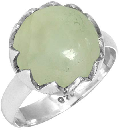 Jeweloporium Handgemachter Ring aus echtem 925er Sterlingsilber mit natürlichem Edelsteinkristall, Granat, Onyx, Karneol, runder Boho-Schmuck für Frauen