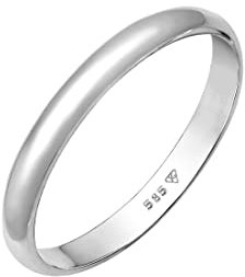 Elli PREMIUM Ring Damen Verlobung Schlicht in 585 Weißgold