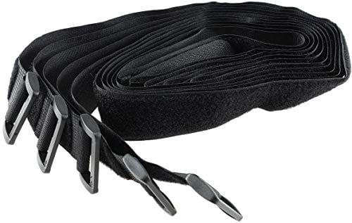 Kabelbinder Klettband 50cm extra lang 2cm breit mit Öse Sicheres Verstauen von Kabel Leitungen 5er Pack Schwarz