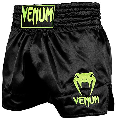 Venum, Classic Short de Muay Thai, Homme, M, Noir/Neo Jaune