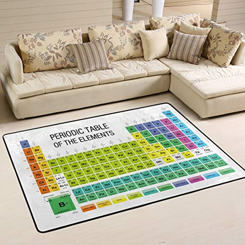 Mnsruu Chemistry Periodensystem Teppich Teppich Teppich Teppich für Wohnzimmer Schlafzimmer, Textil, multi, 183cm x 122cm(6 x 4 feet)