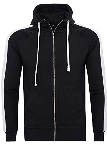 PITTMAN Retro Herren Sweatjacke Streifen Zip-Hoodie