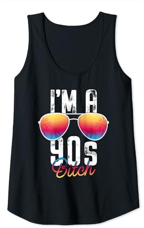 Damen 90er Jahre Party Outfit für Frauen I'm a 90s Bitch Retro Farben Tank Top