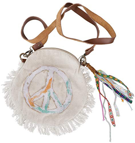 GURU SHOP Boho Schultertasche, Hippie Tasche mit Fransen - Modell 1, Unisex - Erwachsene, Baumwolle, 25x25x9 cm