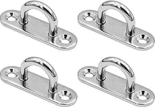 Pangaea Tech Edelstahl Augplatte 5mm 4er Set - rostfreie Decksplatte, Wandbefestigung, Riemenkrampe und Befestigungsöse