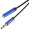 N NEWTOP Prolunga Cavo AUX02 Audio 4 Pin Stereo Alta Qualità AUX Maschio - Femmina Jack 3,5mm Compatibile con Cuffie Beats iPhone iPod iPad Smartphone MP3 (Blu)