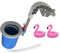 Pikadila Pool Surface Skimmer - Wall Mount Net Basket - Complete with 2 Inflatable Drink Holders