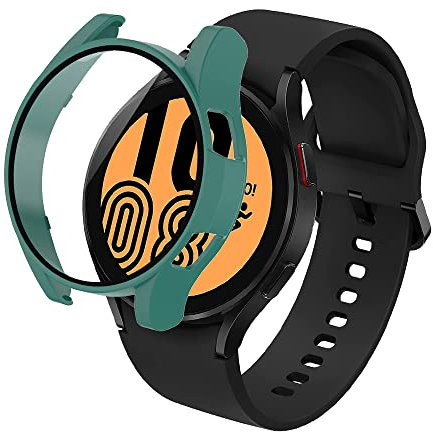 SeNool Coque Compatible avec Samsung Galaxy Watch 4 44mm, Étui avec Verre trempé Protecteur D'écran, [9H Dureté, Anti-Rayures], Case Compatible avec Samsung Galaxy Watch 4 44mm - Vert