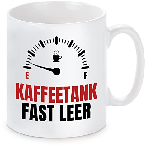 Herzbotschaft Tasse mit Motiv - KAFFEETANK Fast LEER